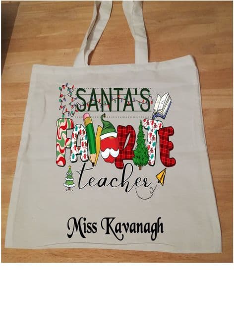 Santa's Favourite Teacher Tote Bag