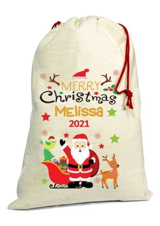 Santa Sleigh Christmas Santa Gift Sack