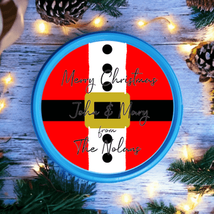 Santa Suit Circle Sweet Tub Sticker