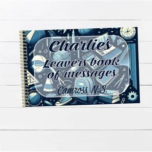 School Blue Graphics Wire Bound Leaver Book