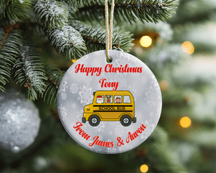 School Bus Driver/Escort Acrylic Christmas Ornament