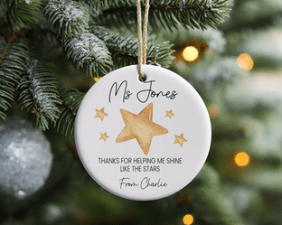 Shine Stars Teacher Acrylic Christmas Ornament Decoration