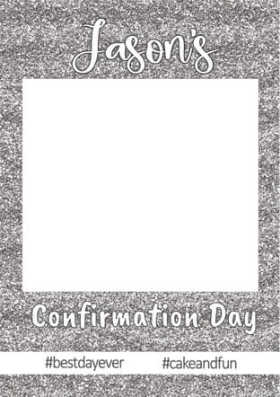 Silver Glitter Effect Selfie Frame - any occasion