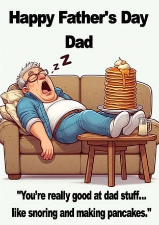 Snoring Father's Day Card