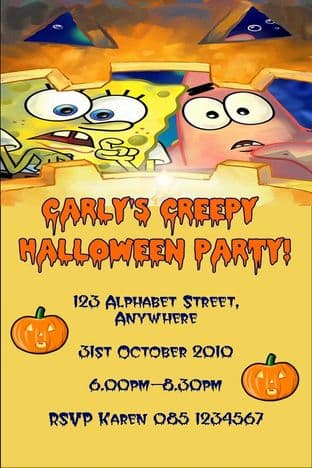 Spongebob Halloween Invitation