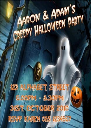 Spooky Ghost Halloween Invitation