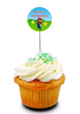 Super Mario Brothers Cupcake Picks/Toppers