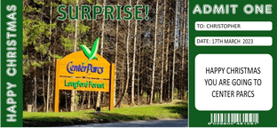 Suprise Center Parcs Ticket Gift Green