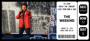 Suprise The Weeknd Ticket Gift Design 1