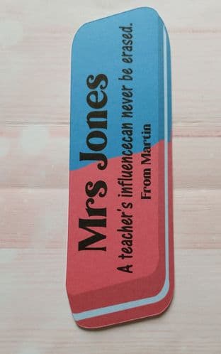 Teacher Eraser Shape Bookmark