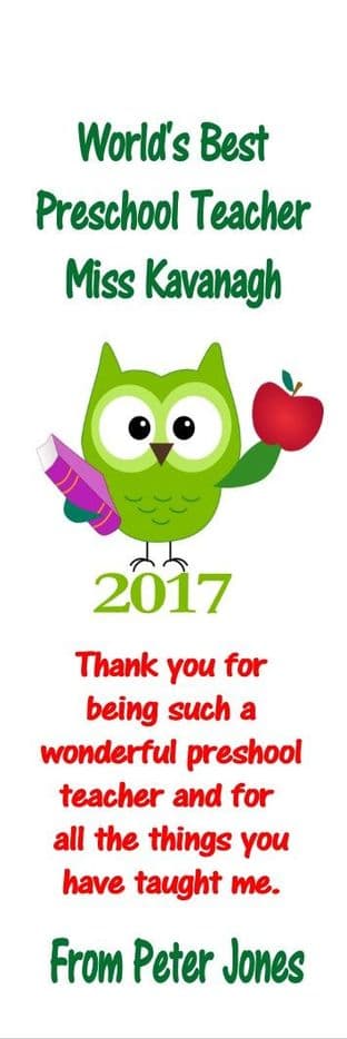 Teacher Owl Bookmark