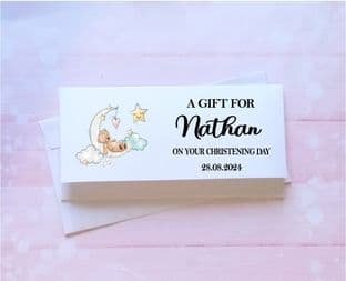 Teddy Sleeping Christening Gift Wallet