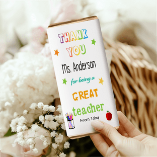 Thank You for being a great Teacher Chocolate Bar Wrapper