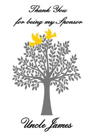 Thank you for being my Sponsor card