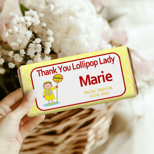 Thank You Lollipop Lady Chocolate Candy Bar Wrapper