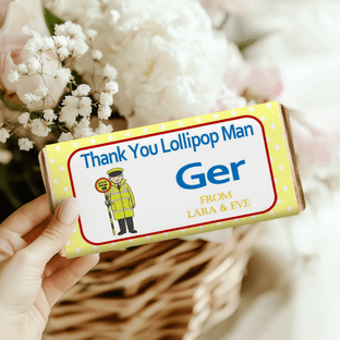 Thank You Lollipop Man Chocolate Candy Bar Wrapper
