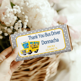 Thank You School Bus Driver Chocolate Candy Bar Wrapper