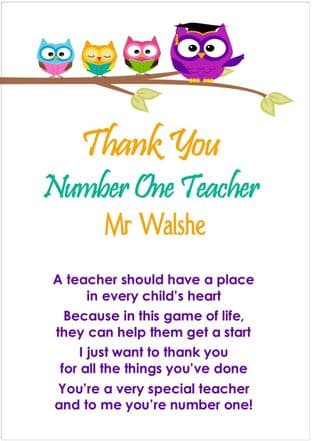 Thank You Teacher Card Design 11