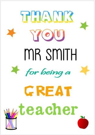 Thank You Teacher Card Design 13