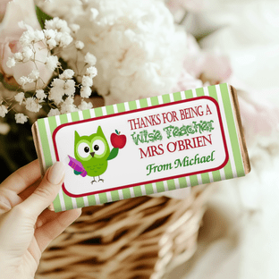 Thank You Teacher Chocolate Candy Bar Wrapper Design 1