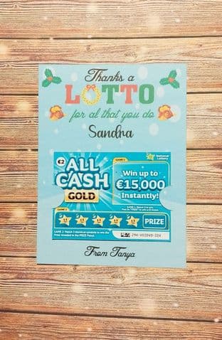 Thanks a Lotto Christmas €2 Scratch Card Holder