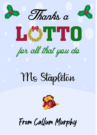 Thanks a Lotto  Folded Scratch Card Holder