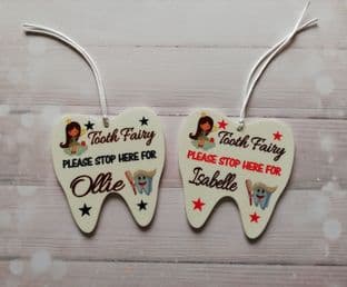 Tooth Shaped Tooth Fairy Hanging Plaque