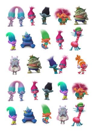 Trolls Stand Up Cupcake Toppers