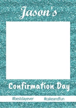 Turquoise Blue Glitter Effect Selfie Frame - any occasion