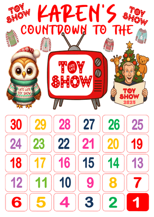 TV Countdown to Late Late Toy Show Chart