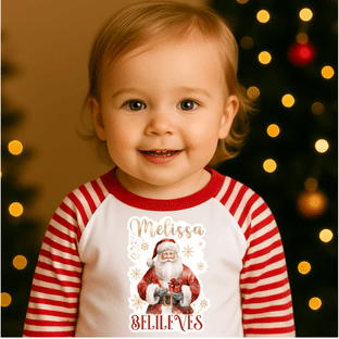 Vintage Santa Believes Christmas Pyjamas Transfer