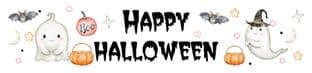 White Ghost Halloween Banner
