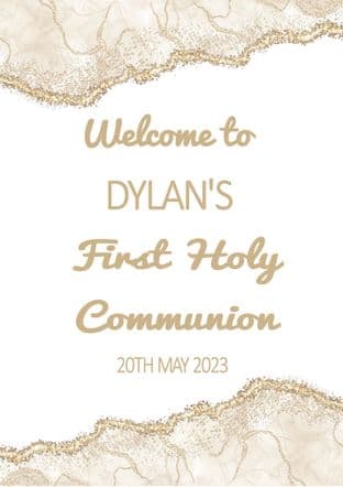 White & Gold Any Occasion Welcome Sign