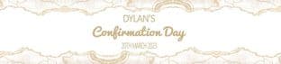 White & Gold Confirmation Bottle Wrapper