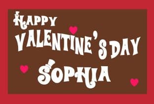 Willy Wonka Name Valentine's Day Galalxy Bar Wrapper