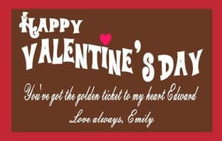 Willy Wonka Valentine's Day Galalxy Bar Wrapper