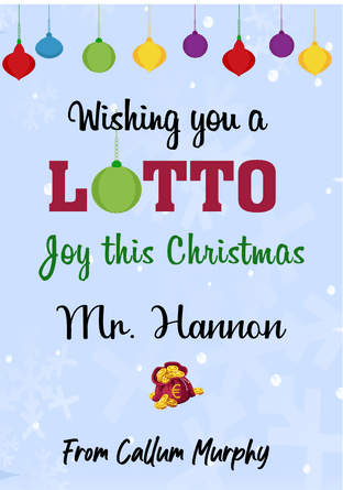 Wishing you a Lotto Folded Scratch Card Holder