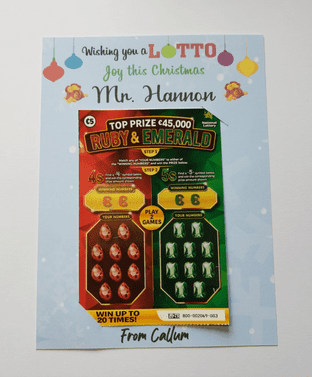 Wishing you a Lotto Joy  €5 Scratch Card Holder