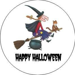 Witch on Broom Cupcake Toppers