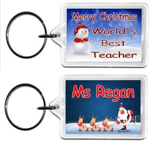 World's Best Teacher Christmas Gift Keyring