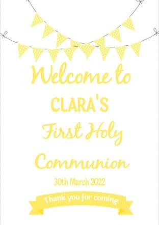 Yellow Bunting Any Occasion Welcome Sign