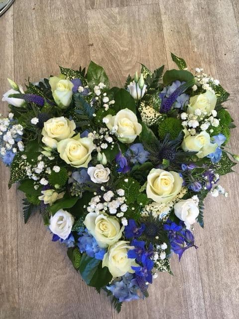 Blue and White Solid Heart