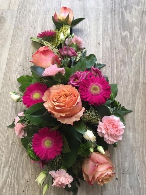 Cerise and Peach Single-Ended Spray