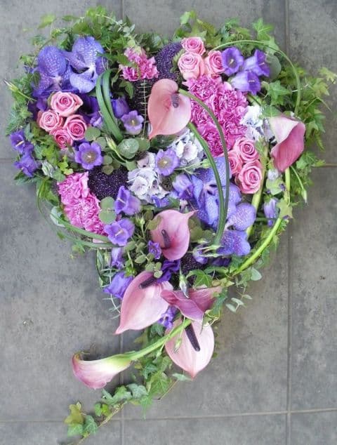 Purple and Pink Swinging Heart