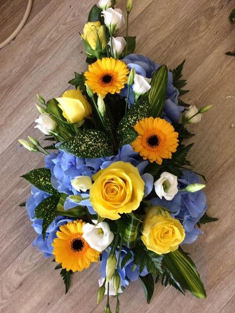 Yellow and Blue Single-Ended Spray