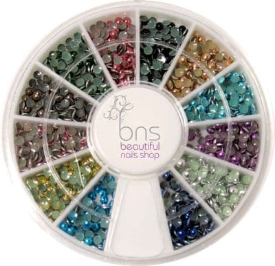 12 Colors Hotfix Flatback Metallic Bead 2mm