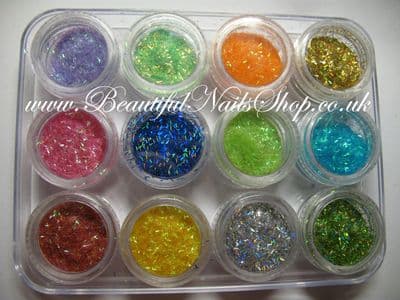 12 colour set of Glitter Lace