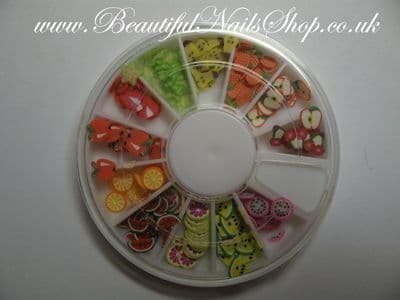 180pcs 3D FIMO Slice FRESH Fruit  Nail Art Decoration
