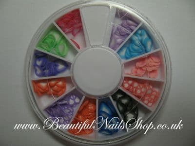 180pcs 3D FIMO Slice Heart LOVE Nail Art Decoration