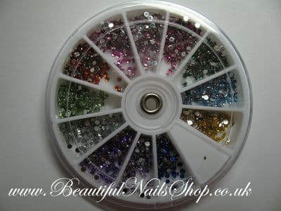 2mm Round Rhinestones 12 Colors 2400pcs